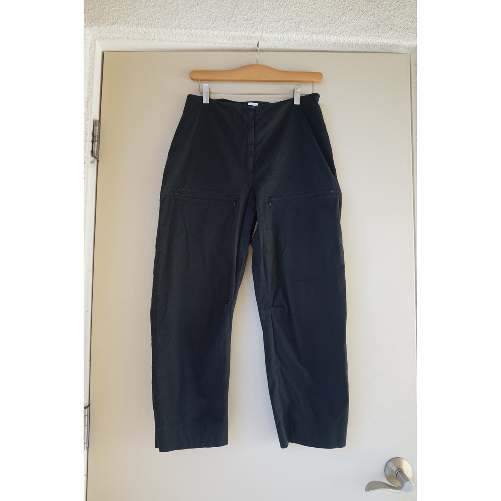 INC minimalist Black Zip Pocket Barrel Cargo Pants 90's‎ dark academia Size M